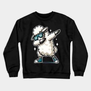 funny dabbing sheep glasses dab dance Crewneck Sweatshirt